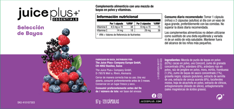Fruit, groenten en bessenmix capsules