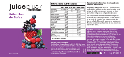 Fruit, groenten en bessenmix capsules