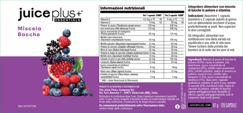 Fruit, groenten en bessenmix capsules