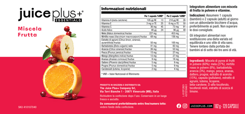 Fruit, groenten en bessenmix capsules
