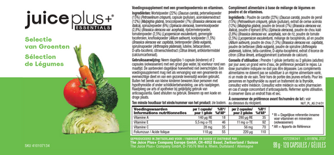 Selectie van groenten & fruit capsules