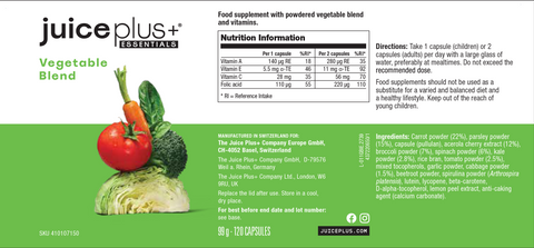 Fruit, groenten en bessenmix capsules