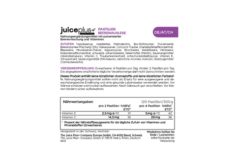 Fruit, groenten en bessen kauwtabletten