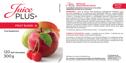 Fruit, groenten en bessen kauwtabletten