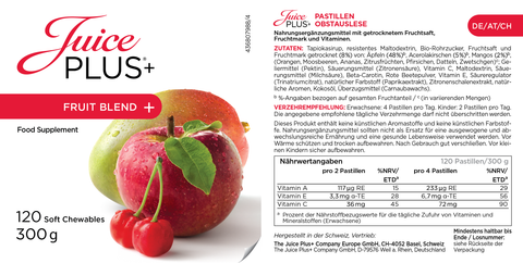 Fruit, groenten en bessen kauwtabletten