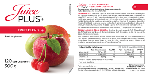 Fruit, groenten en bessen kauwtabletten