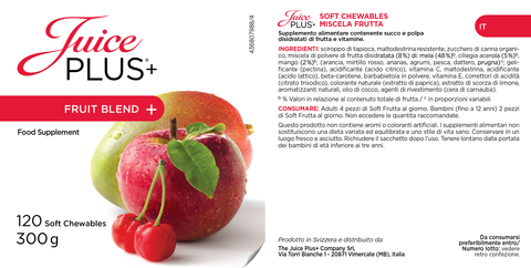 Fruit, groenten en bessen kauwtabletten
