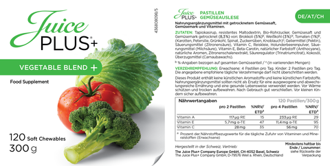 Fruit, groenten en bessen kauwtabletten