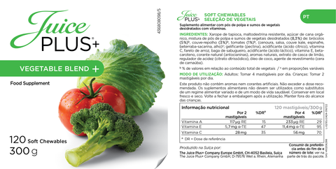 Fruit, groenten en bessen kauwtabletten